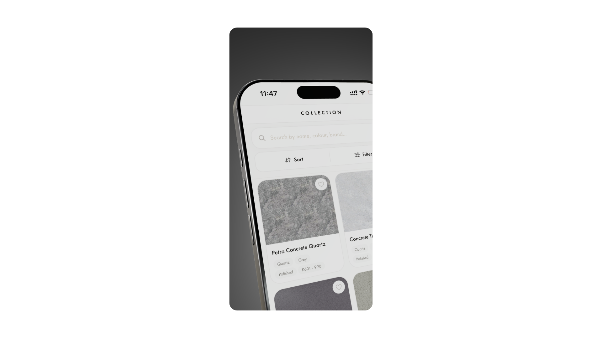 Step 1 — Browse and choose a quartz worktop on the Stoneone website
